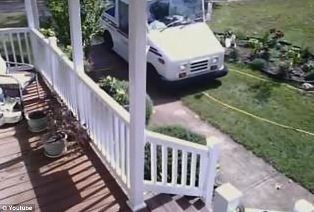 Door-to-door delivery: A YouTube video shows a postal worker driving across a lawn to get to the door