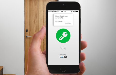 SALTO unveils JustIN: a mobile app that allows your smartphone to serve as your hotel room key.